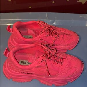 Steve Madden Bright Pink Platform Sneakers